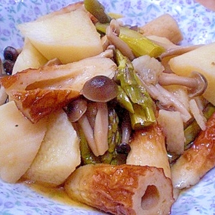 「アスパラと長芋、ちくわの煮物」 ♪♪
